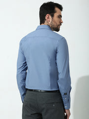 Light Blue Full Sleeve Slim Fit Shirt Without Pocket