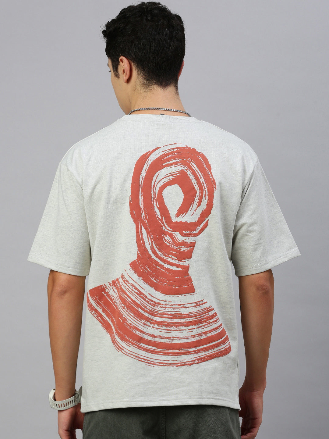 Printed Round Neck Oversize Half Sleeve T-Shirt