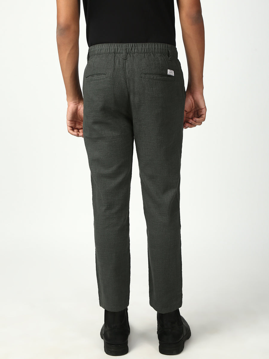 Olive Green Slim Fit Cross Pocket