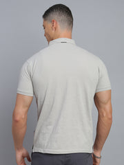 Grey Polo Cotton T-Shirt