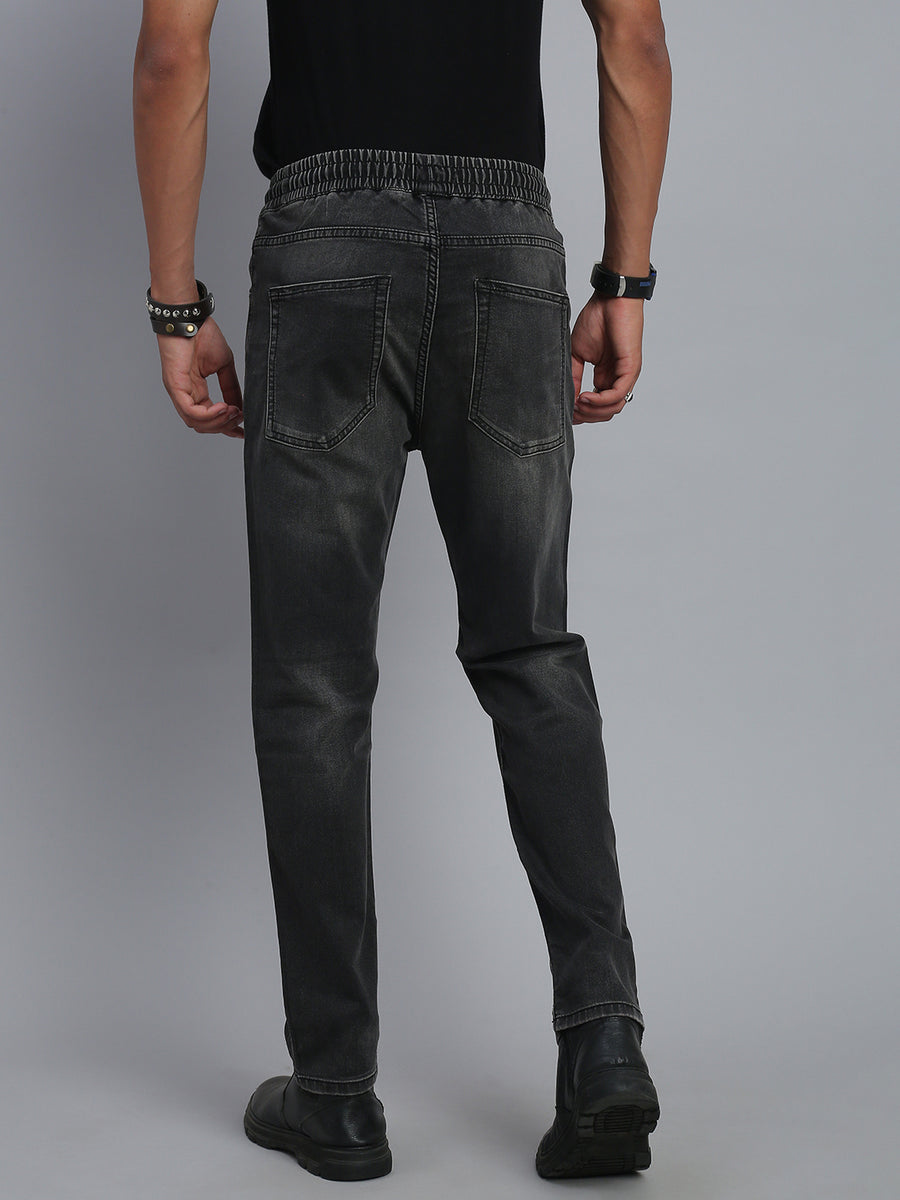 Charcoal Black Relax Fit Stretchable Jeans