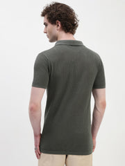 Polo See Through Olive Cotton T-Shirt