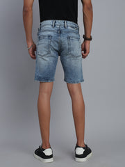 Light Blue Slim Fit Shorts