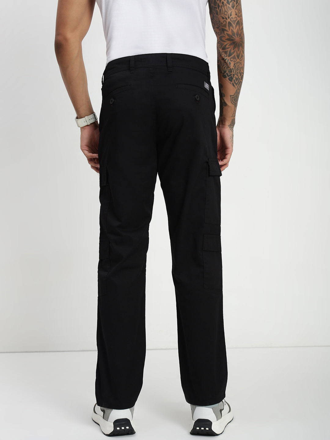 Black 9 Pocket Regular Fit Cargo Paint
