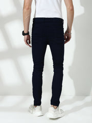 Navy Blue Raw Wash Skinny Fit Jeans
