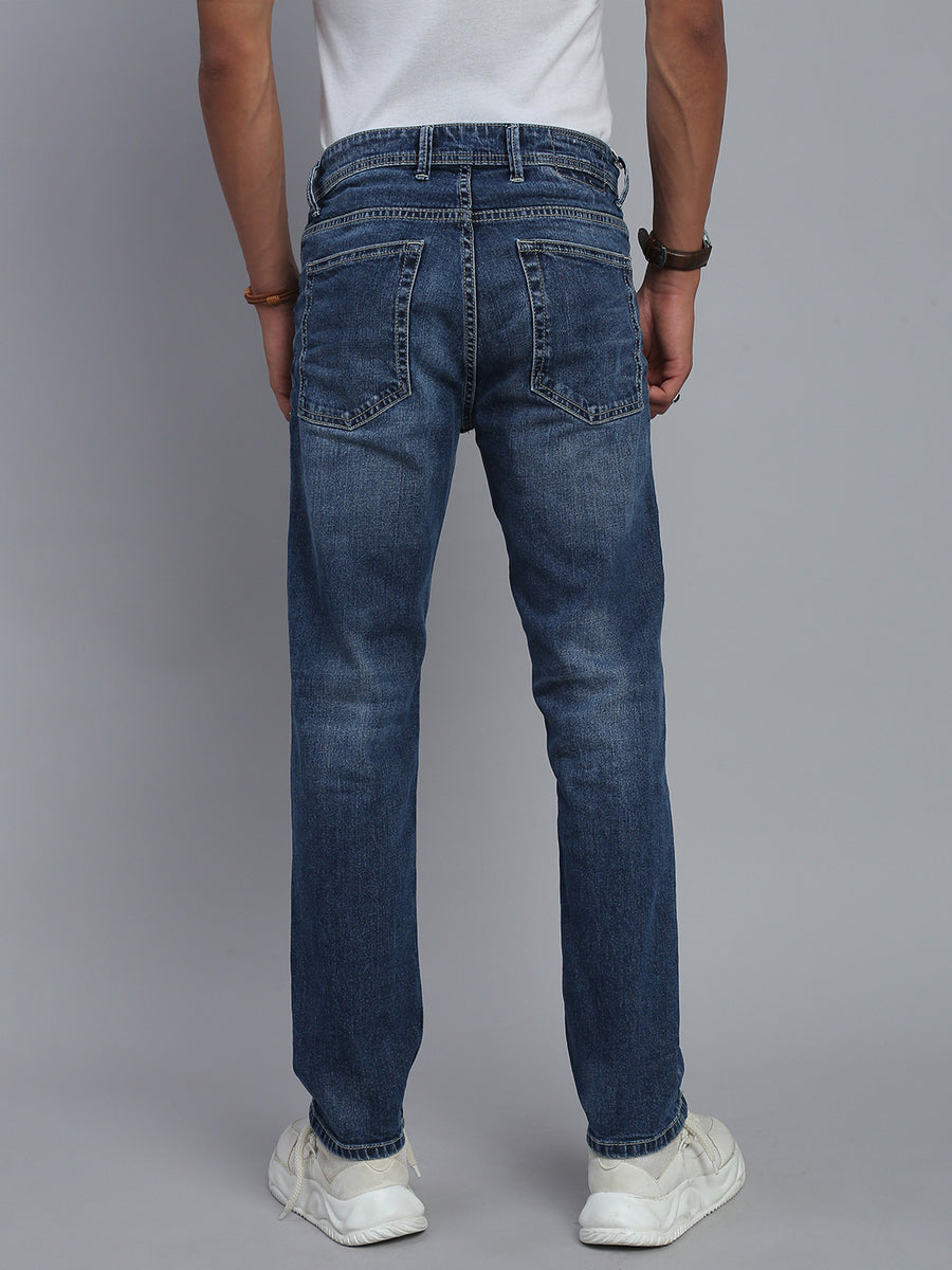 Mild Blue Regular Straight Fit Stretchable Jeans