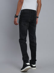 Black Vintage Regular Straight Fit Stretchable Jeans