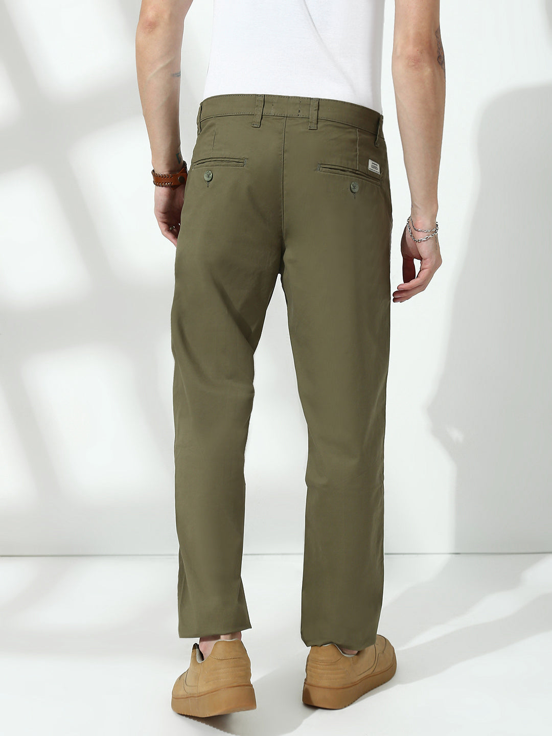Sage Green Straight Fit Cotton Pant