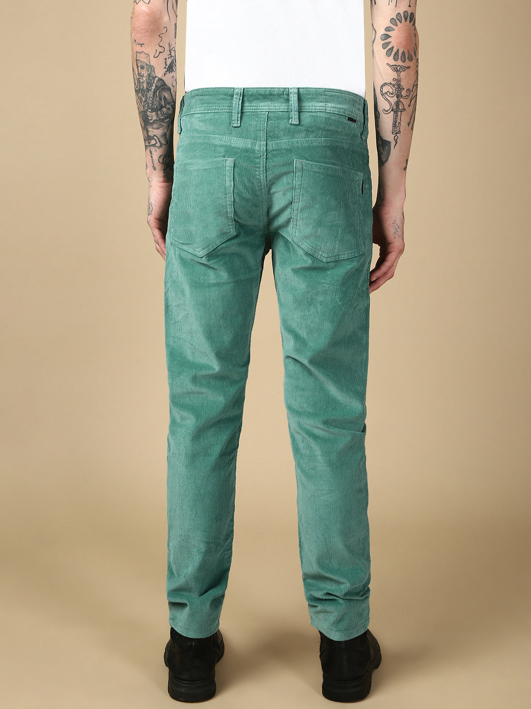 Water Green Corduray Slim Fit Stretchable Jeans