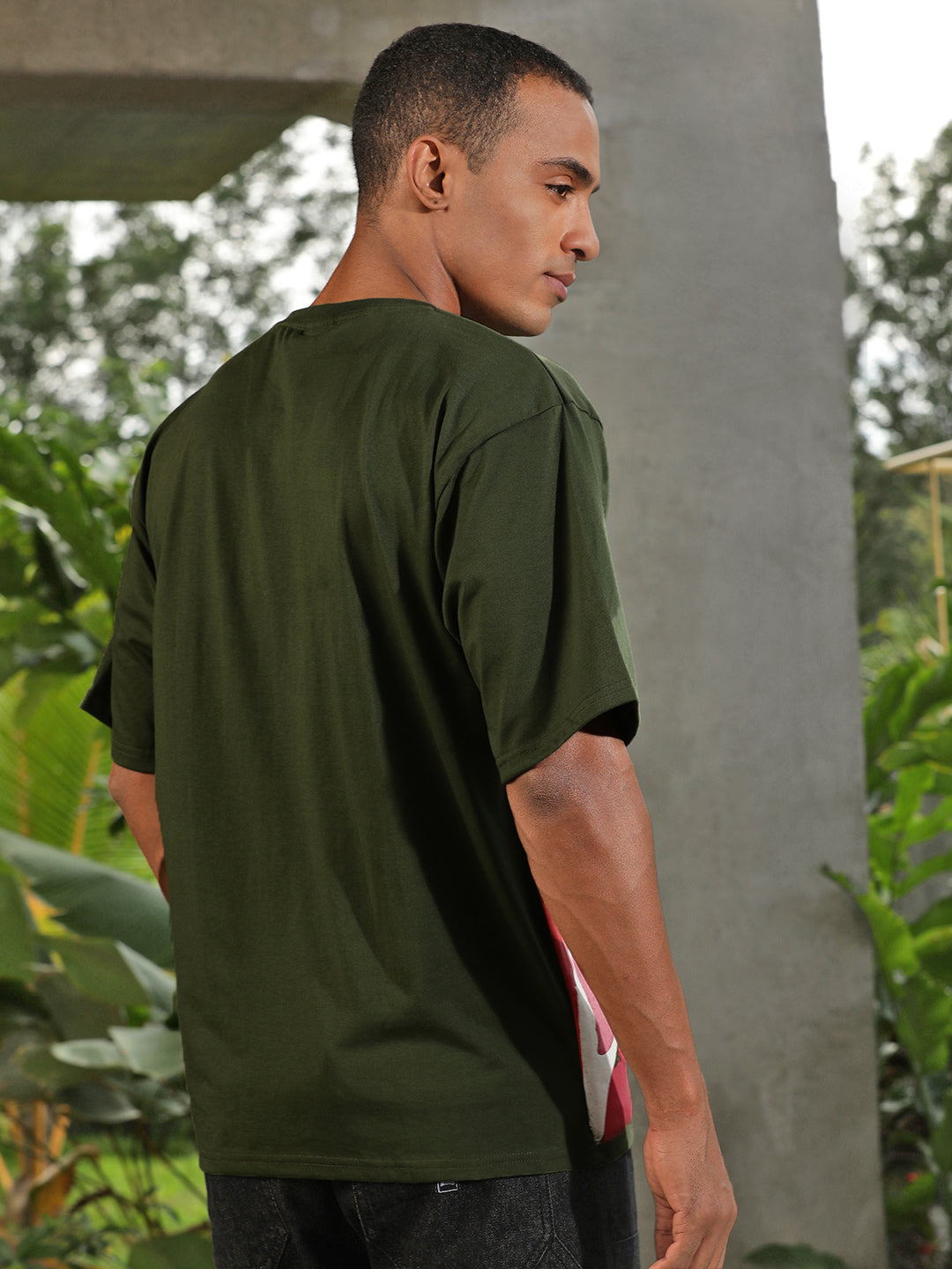 Printed Round Neck Oversize Half Sleeve T-Shirt