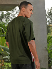 Printed Round Neck Oversize Half Sleeve T-Shirt