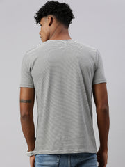 Stripe Half Slim Fit T-Shirt