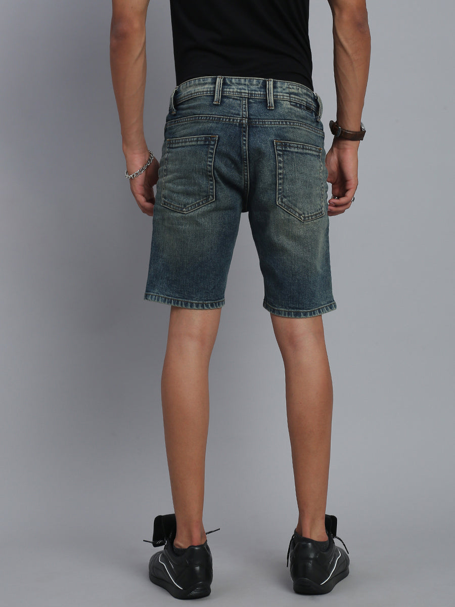 Blue Vintage Slim Fit Shorts