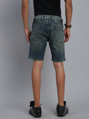 Blue Vintage Slim Fit Shorts