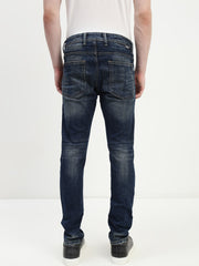 Vintage Blue Trapped Fit Stretchable Jeans