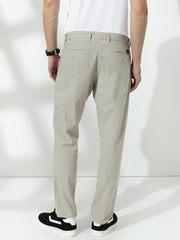 Light Belge Relax Fit Cross Pocket  Linen Pant