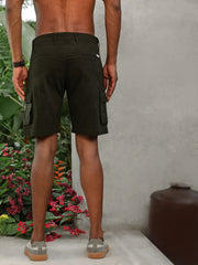 Olive Slim Fit Cargo Shorts