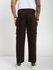 Dark Coffee  Detachable Convertable Regular Fit Cargo Paint