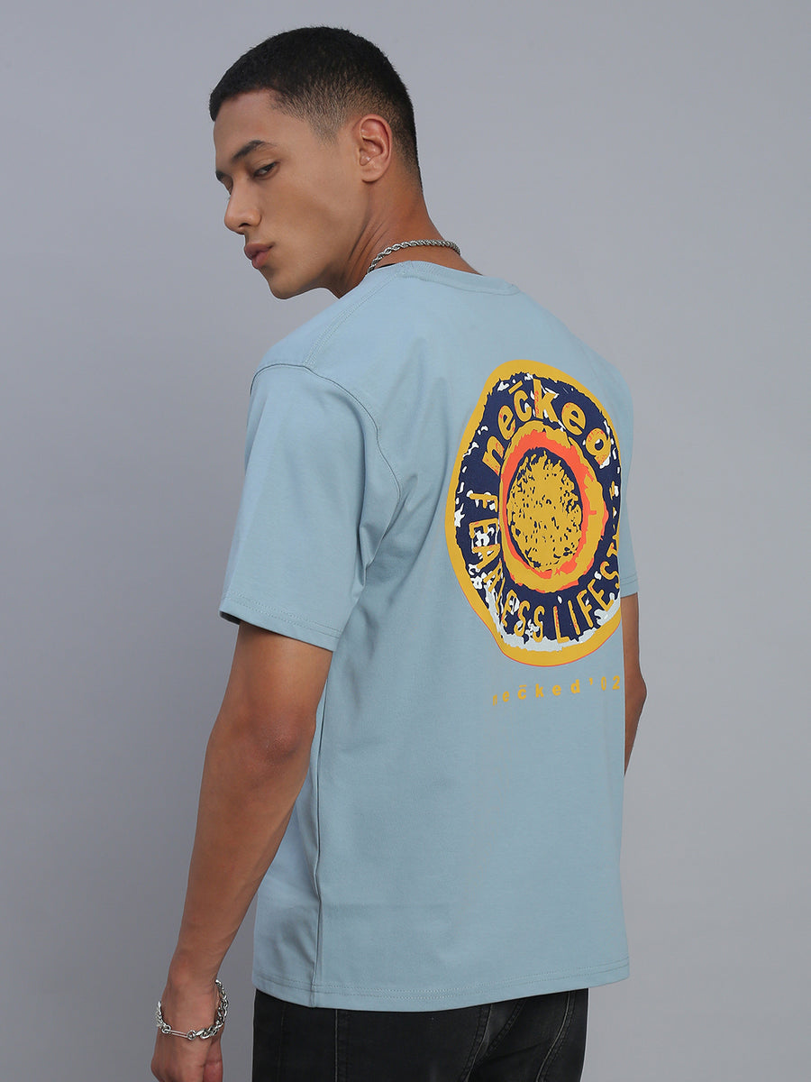 Aqua Blue Polo Cotton T-Shirt