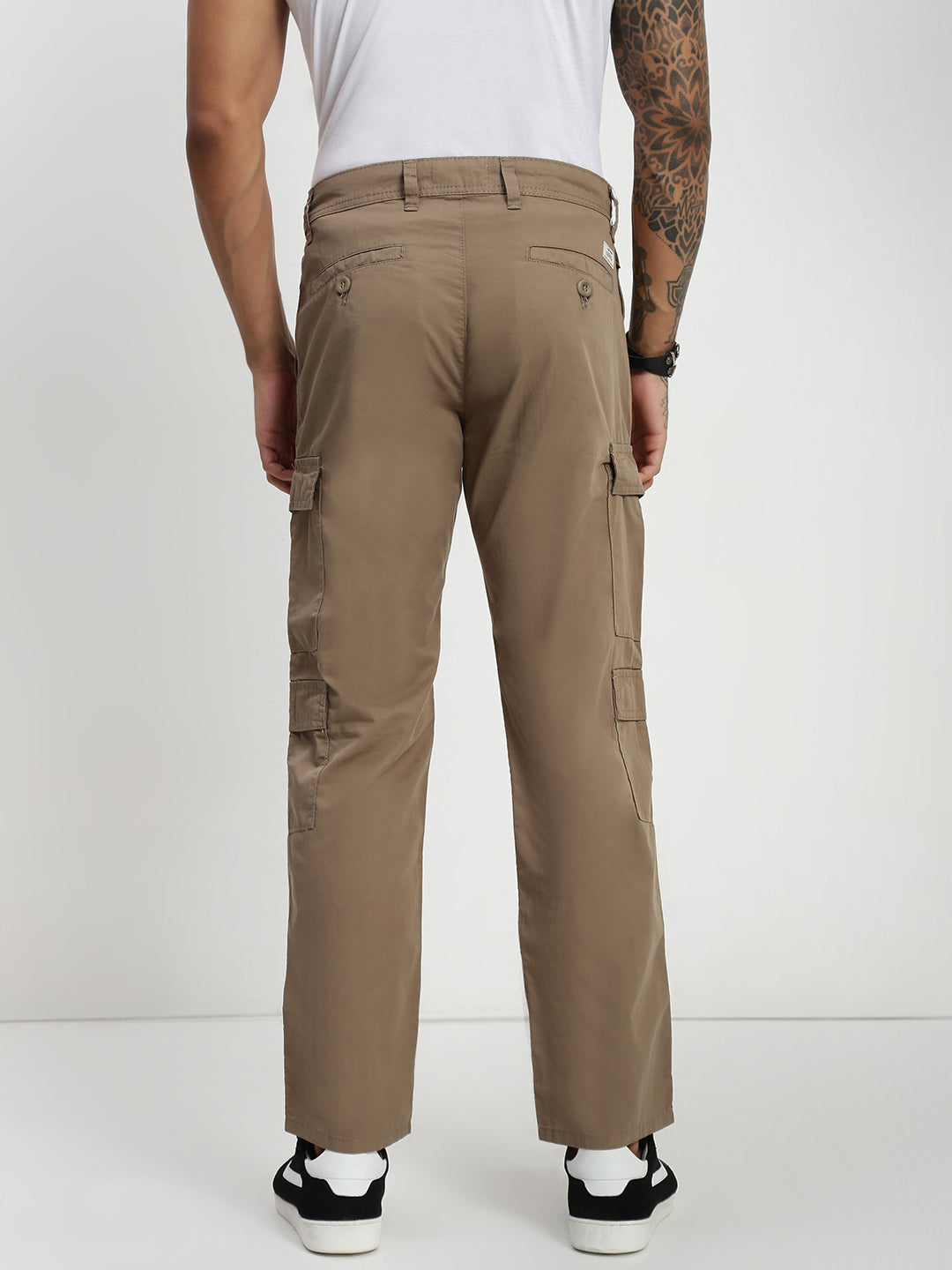 Khakhi 9 Pocket Regular Fit Cargo Paint
