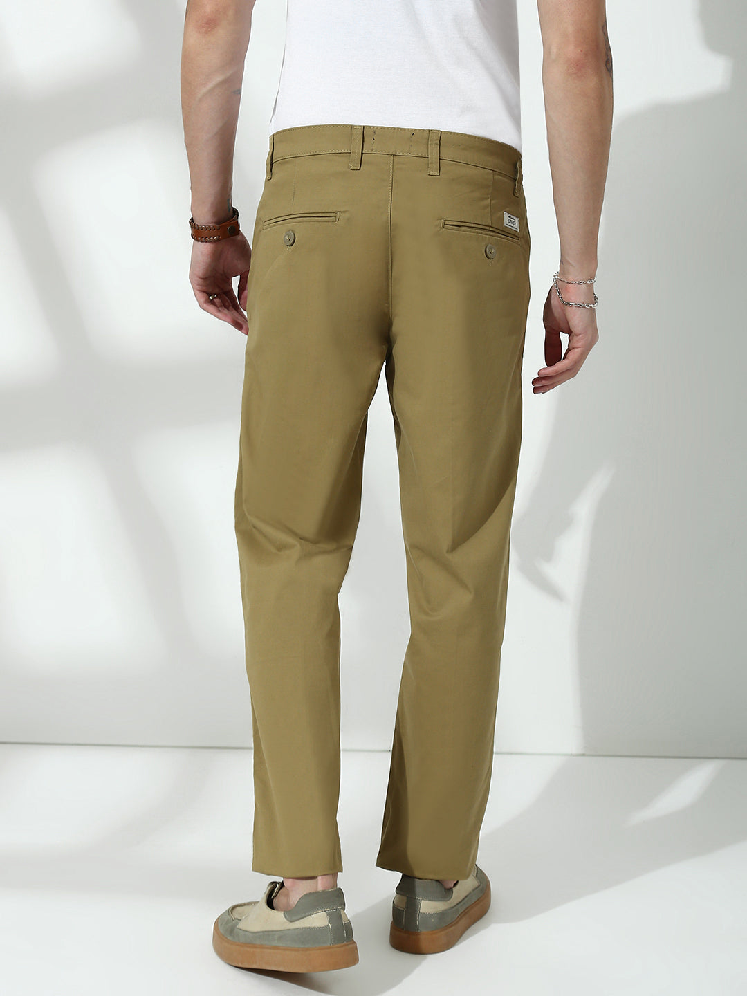 Khakhi Straight Fit Cotton Pant