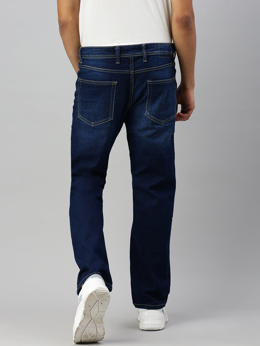 Vintage Indigo Blue Straight Fit Stretchable Jeans