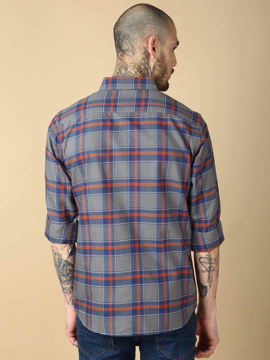 Checks Full Sleeve Relax Shirt With Pocket