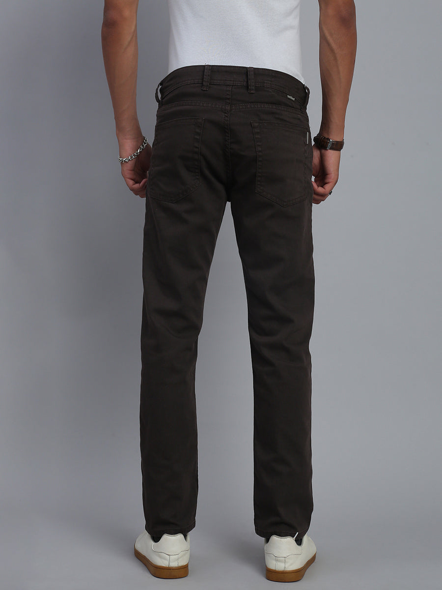 Brown Comfort Slim Fit Stretchable Jeans