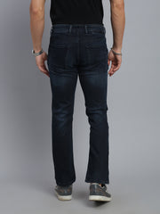 Dark Blue Regular Straight Fit Stretchable Jeans