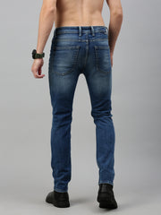 vintage blue low rise slim straight jeans
