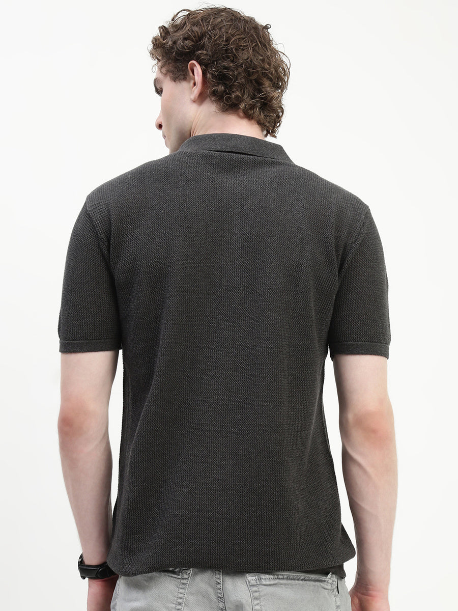 Polo See Through Dark Gray Cotton T-Shirt