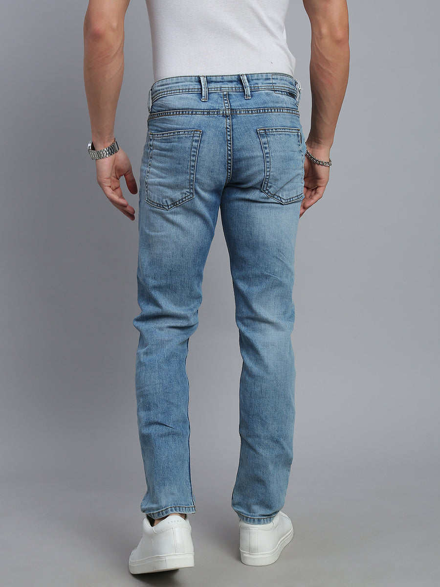 Light Blue Comfort Fit Stretchable Jeans