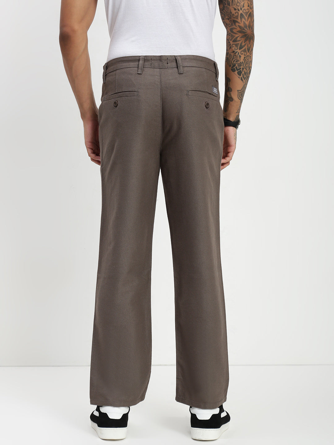 Mouse Relax Fit Cross Pocket Drill Linen Pants