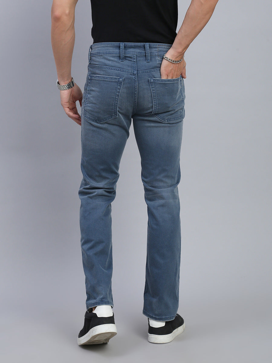 Blue Vintage Regular Straight Fit Stretchable Jeans