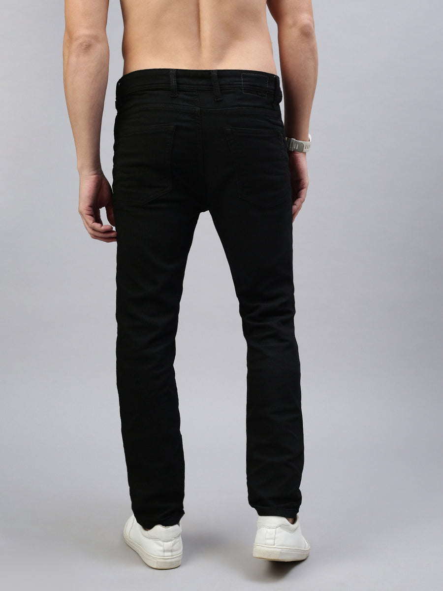 Black Strait Fit Stretchable Jeans