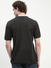 Polo See Through Black Cotton T-Shirt