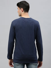 Air Force Blue Henley Neck Full Sleeve t-shirt