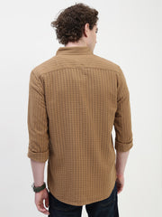 Seersucker Must Full Sleeve Relsx Fit Shirt With Pocket