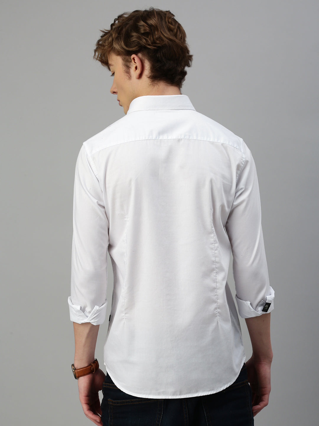 White Herringbone Shirt Without Pocket