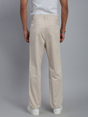 Cream Straight Fit Chinos Paint