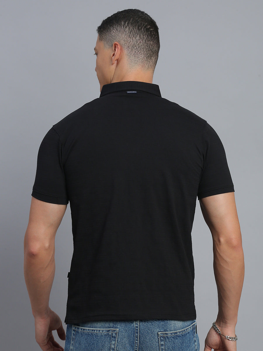 Black Polo Cotton T-Shirt