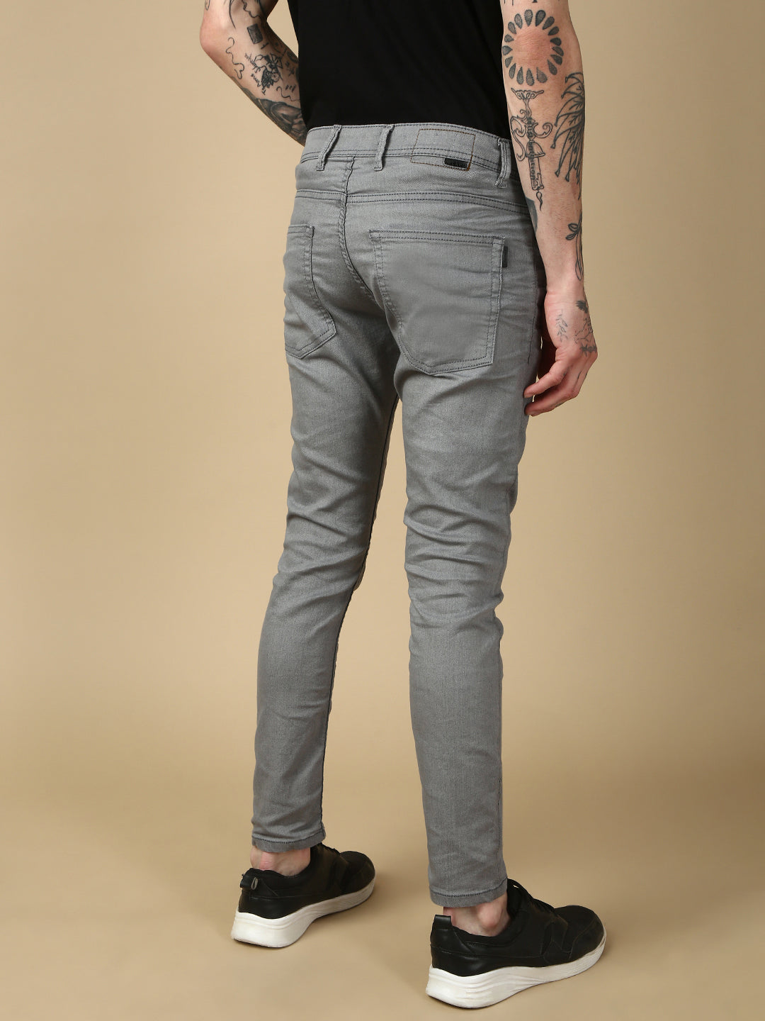 Gray Slim Fit Stretchable Jeans