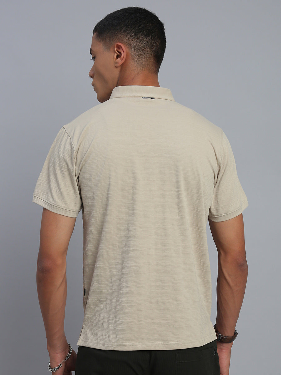 Cream Polo Cotton T-Shirt