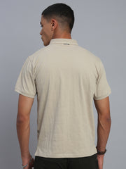 Cream Polo Cotton T-Shirt