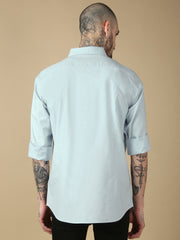 White Full Sleeve Slim Shirt With Pocket