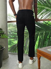 Black Slim Fit Men’s Cotton Pants