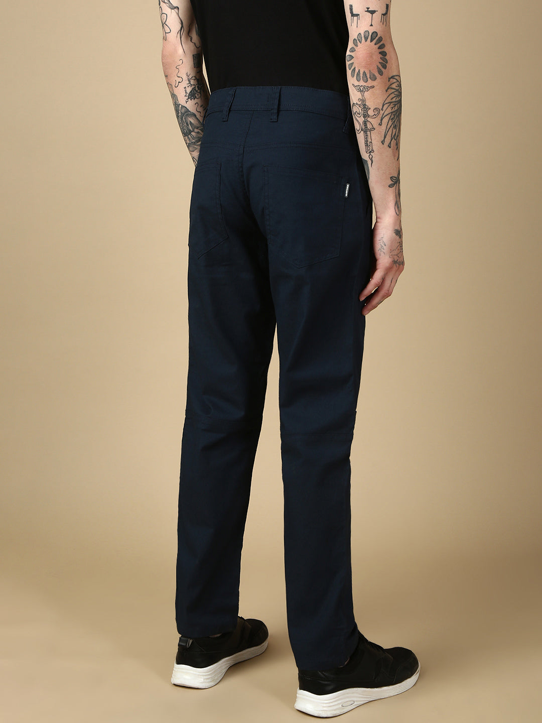 Blue Front Patch Pocket Straight Fit Cargo Paint