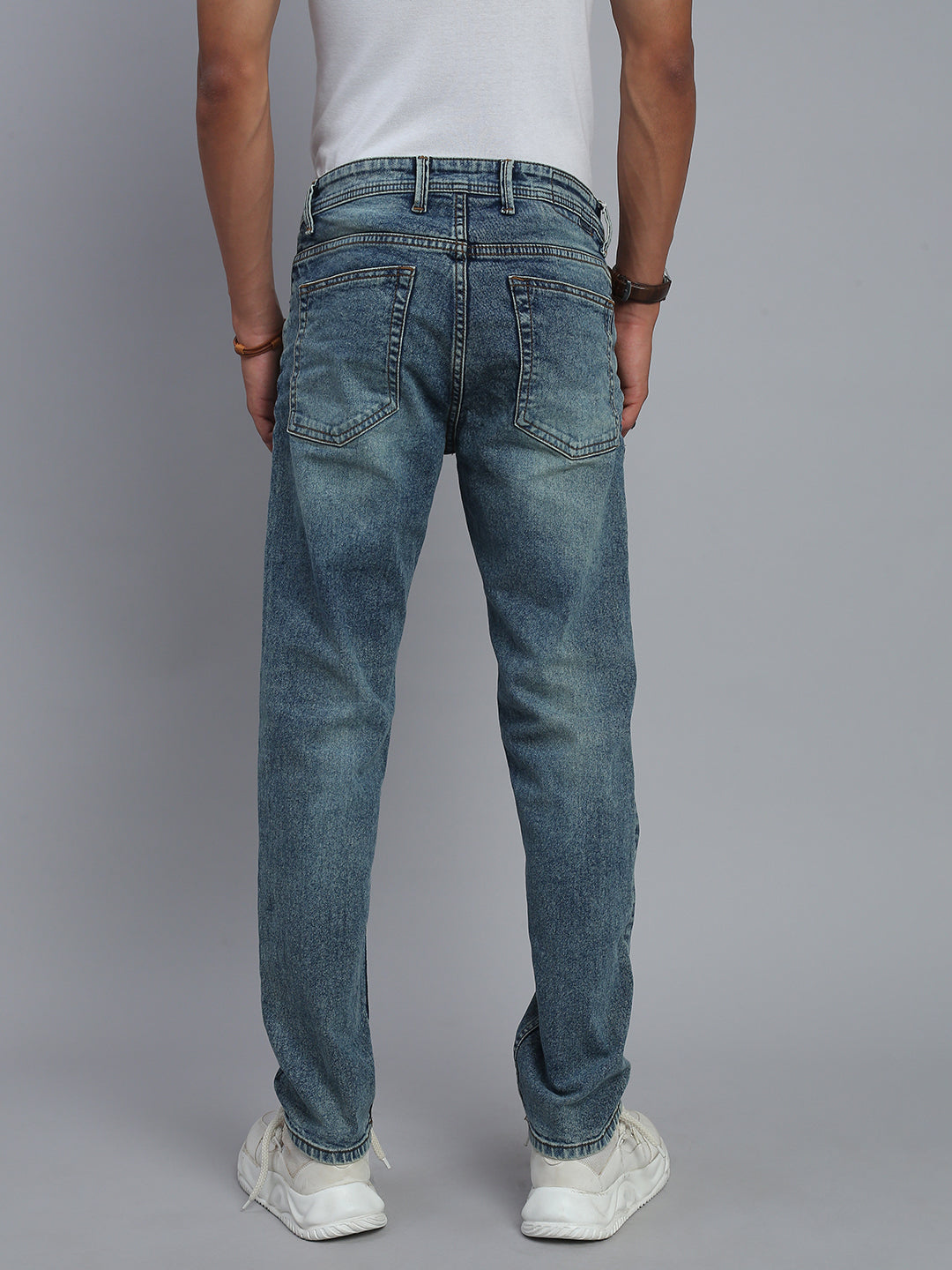 Mild Blue Vintage Regular Straight Fit Stretchable Jeans