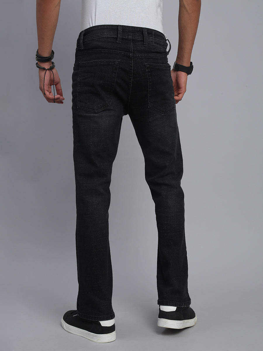 Black Boot Cut Fit Stretchable Jeans