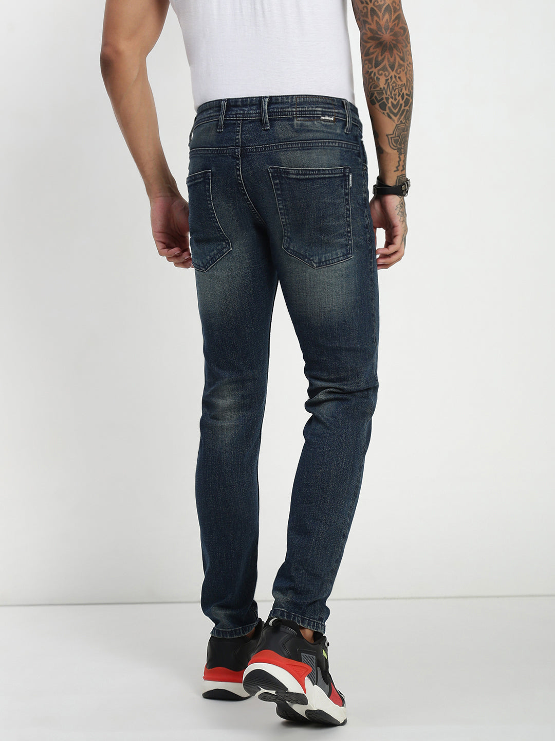 Vintage Blue Stretch Trapped Fit Jeans